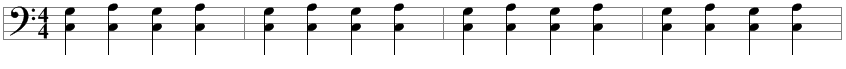 C 4 bars left hand
