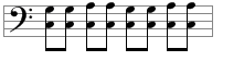 Left hand piano notes