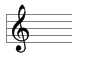 Treble clef on stave