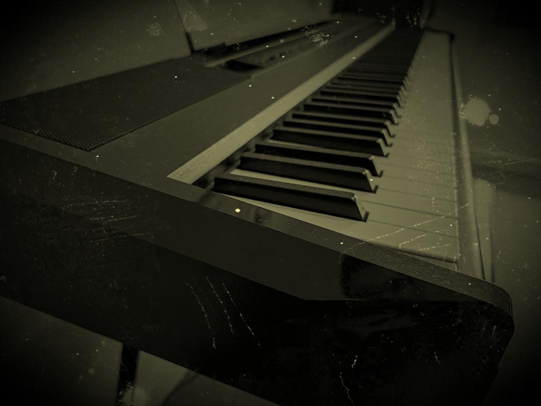 Yamaha digital piano used for blues piano lessons.
